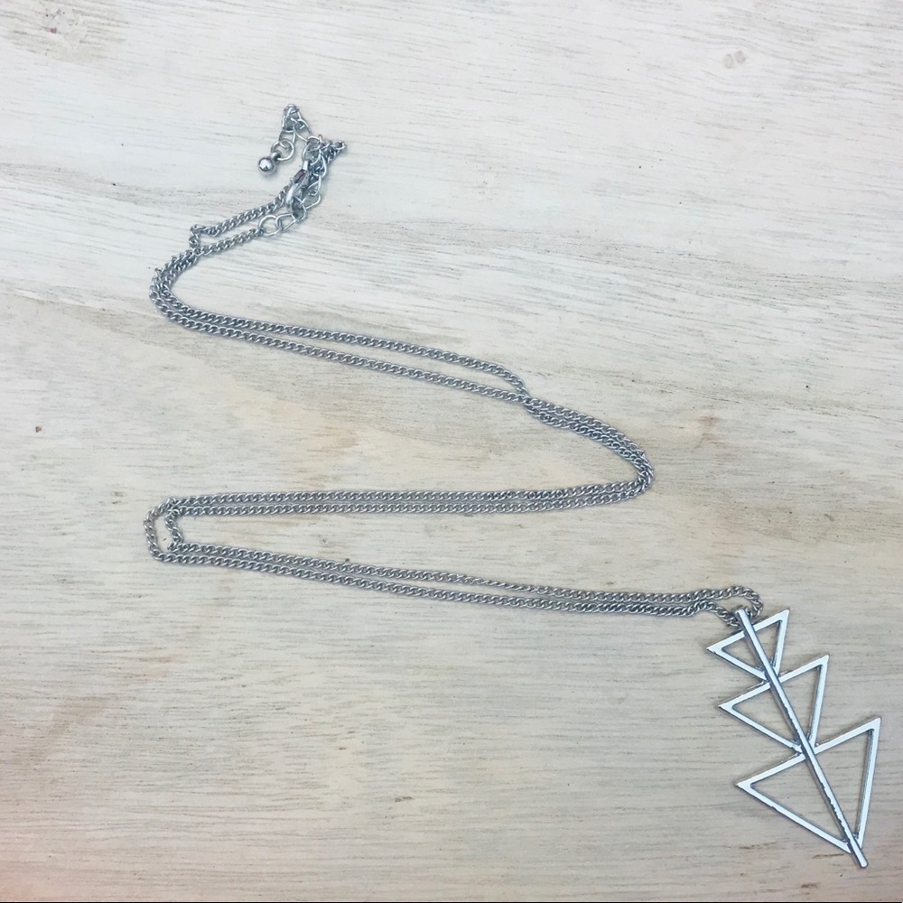 Silver Triangle Design Necklace